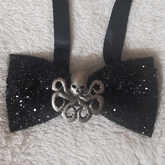 Steampunk octopus mens rhinestones bowtie wedding Halloween black bling groom - Picture 8 of 16